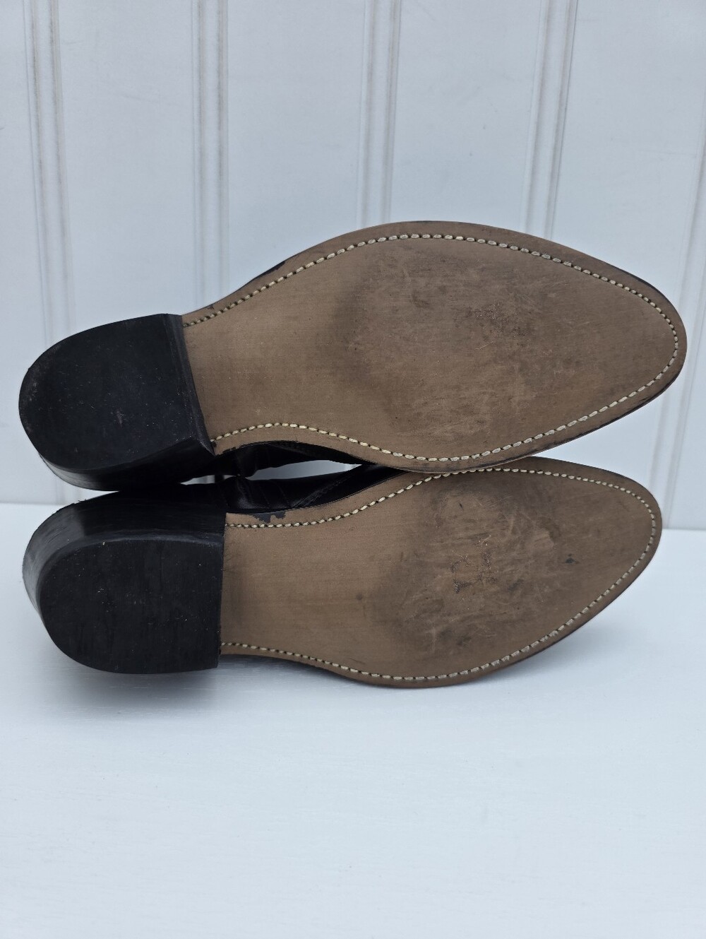 Laredo Western Brown Leather Ankle Boots Zip Up Round Toe Mens Size 7D - Picture 6 of 12